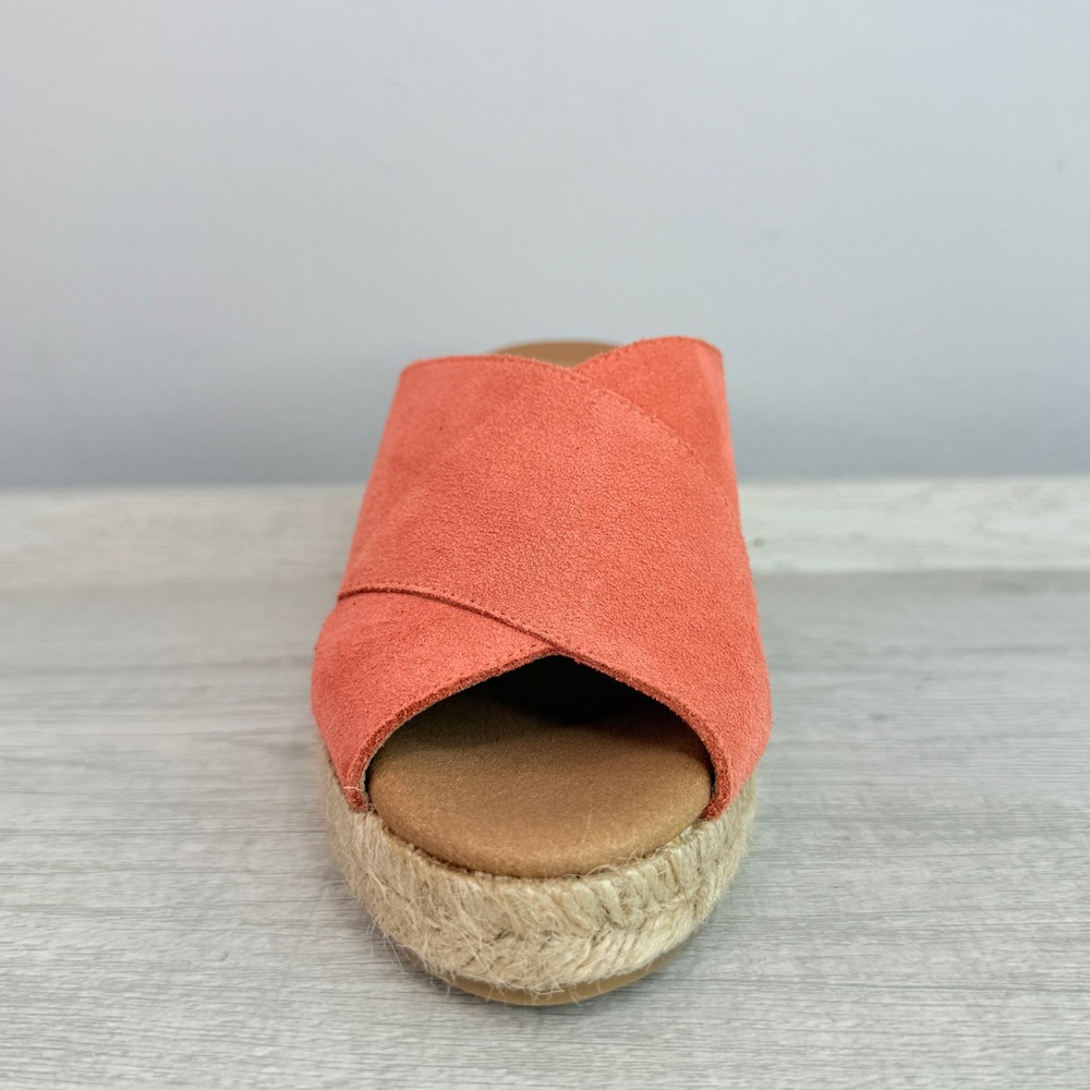BRAND NEW! Anthropologie Paseart coral suede espadille wedge sandals size 6 - Picture 2 of 13
